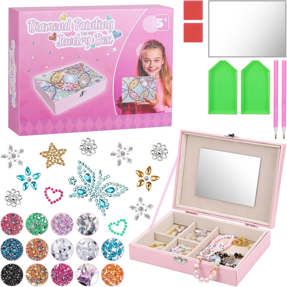 Sieradendoosje Diamond Craft Set, creatieve doe-het-zelf diamond art