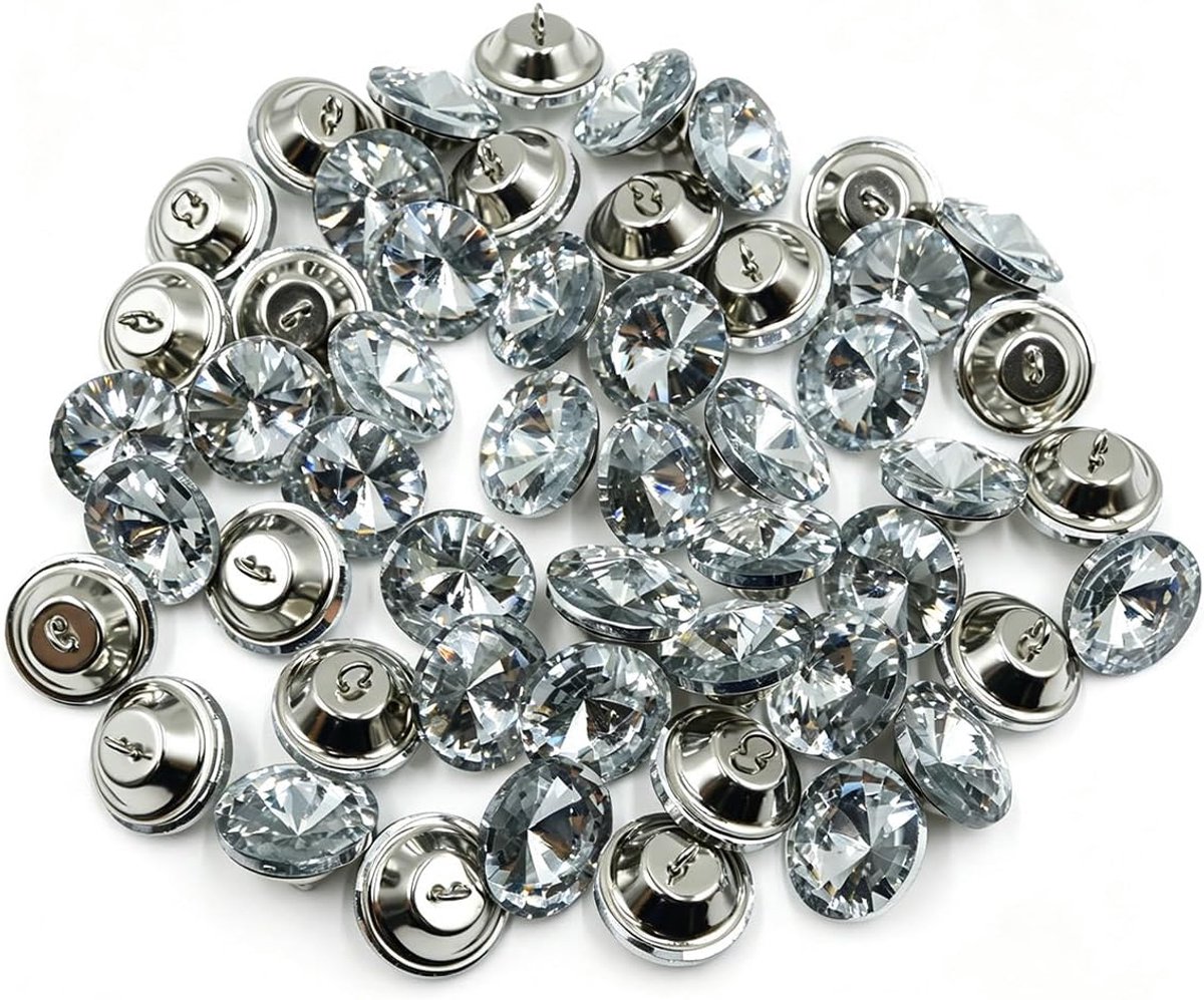 Knopen met metalen lus Crystal Diamond naaiknopen voor Sofa Clothing