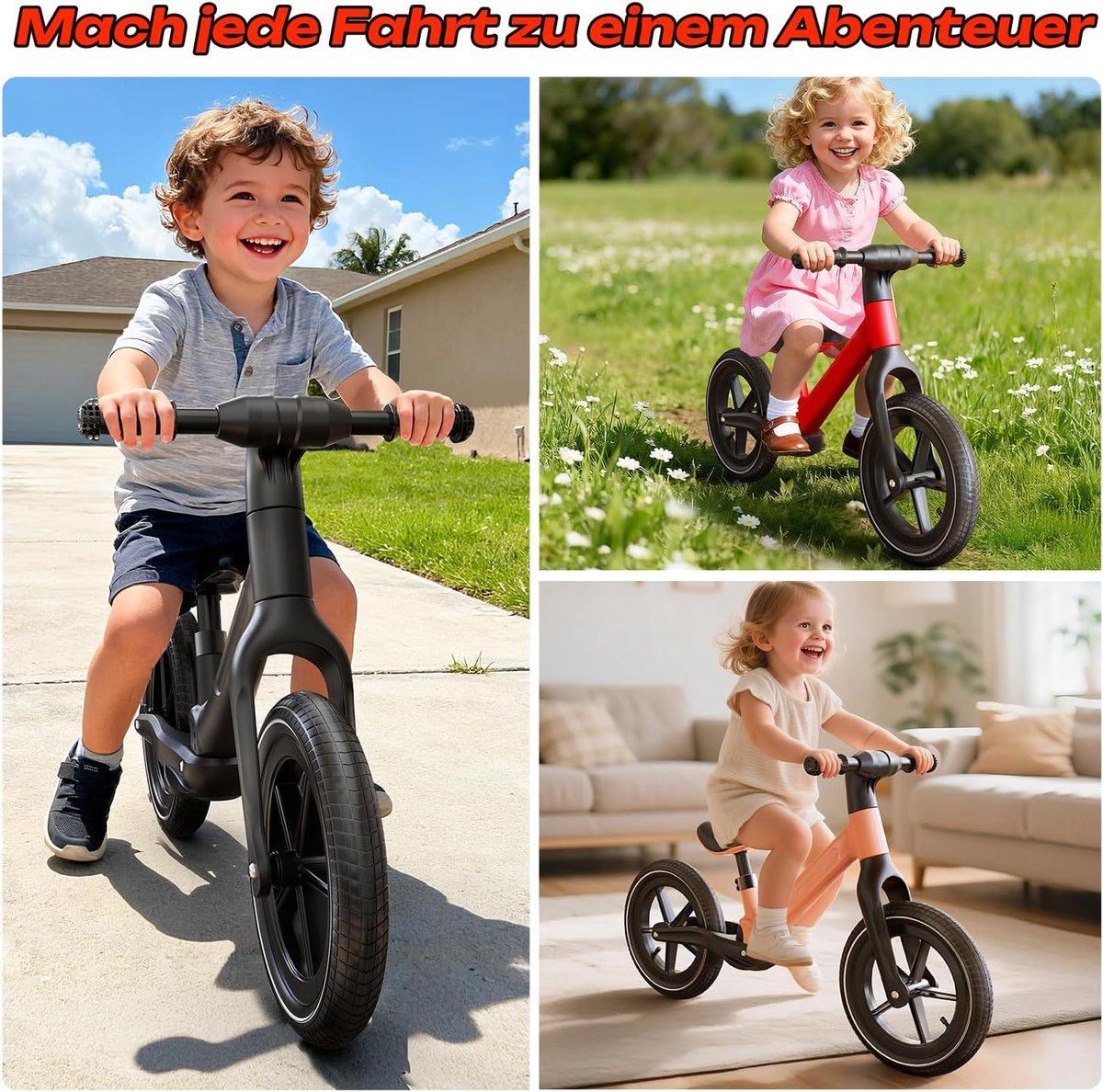 14 inch loopfiets, loopfiets vanaf 2 jaar, in hoogte verstelbare zitfiets voor jongens en meisjes van 2 tot 5 jaar