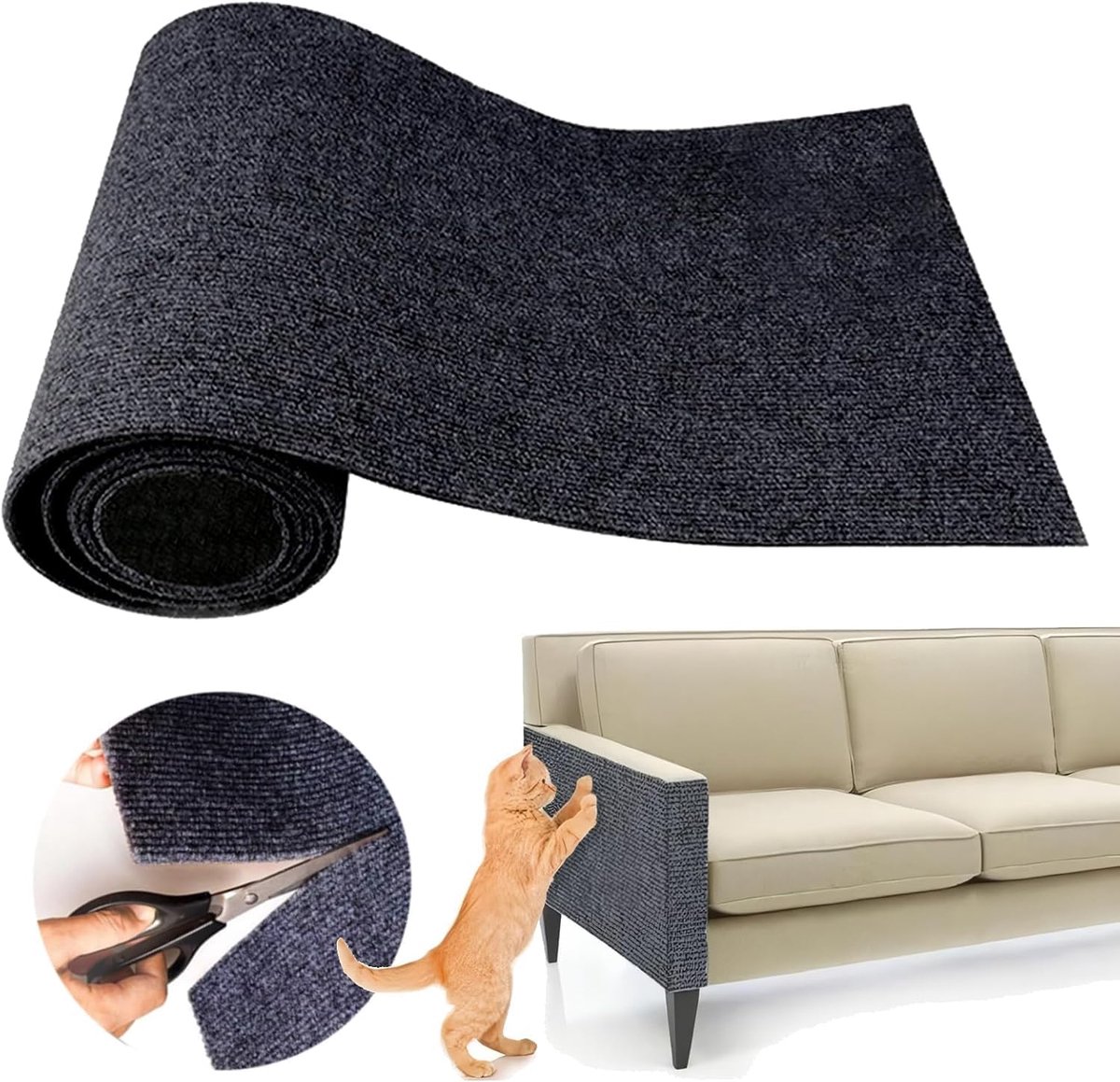 Krabmat, zelfklevend, 200 x 40 cm, kattenmat, doe-het-zelf
