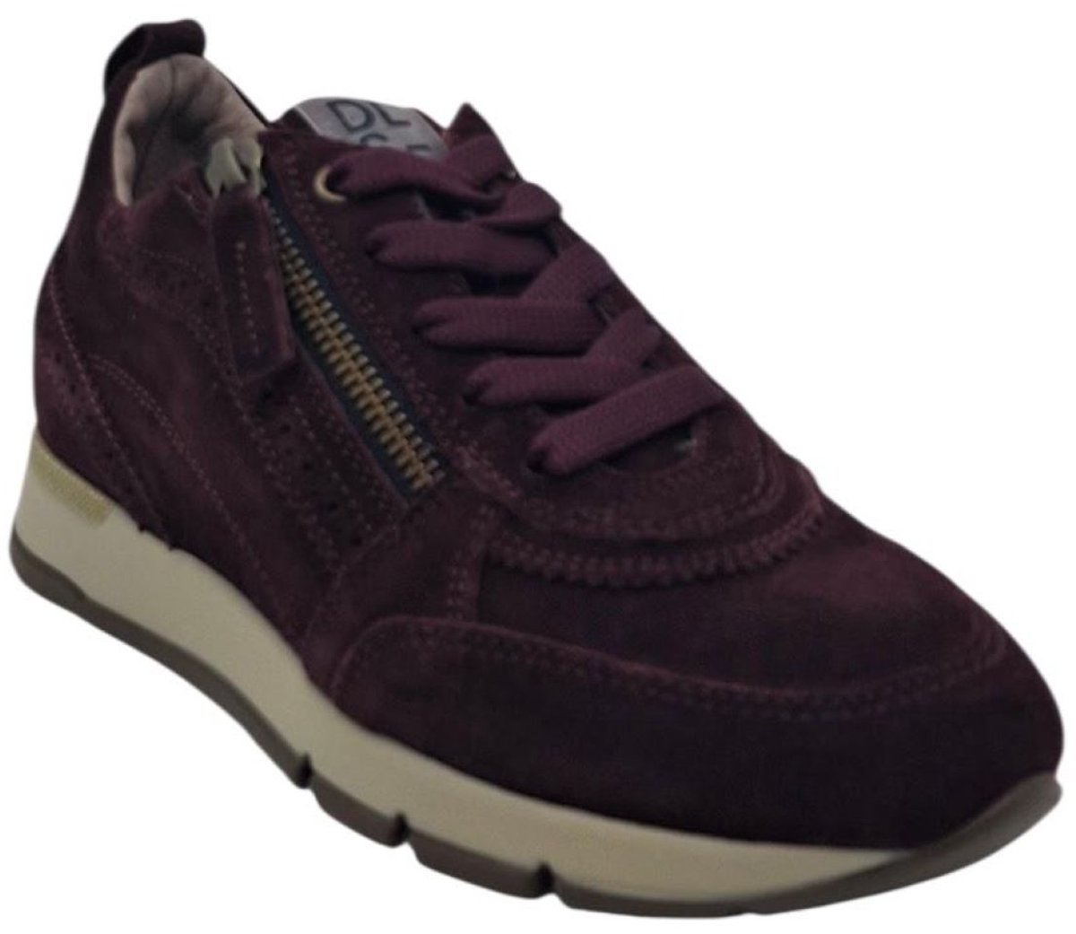 DL Sport 7116-0C Rubino | Bordeaux suède dames sneaker