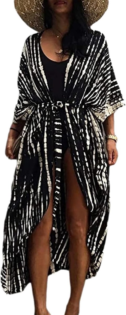 Strandjurk Dames Bikini Cover Up, Tie-Dye Strandkimono met Korte