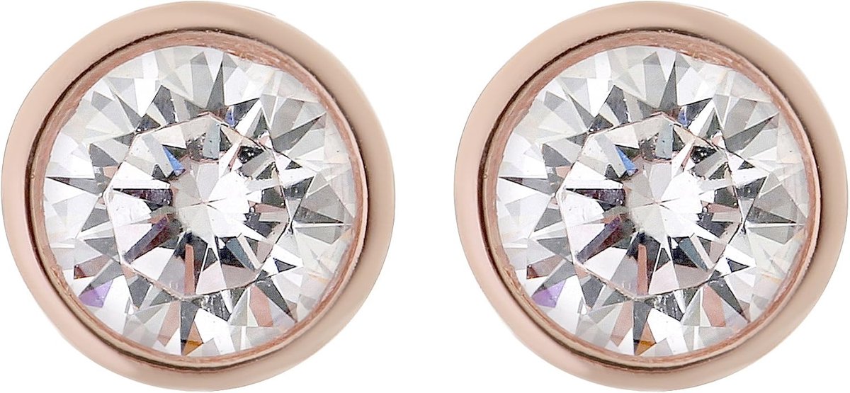 damesoorstekers, 925 zilver, zirkonia, wit, rondgeslepen