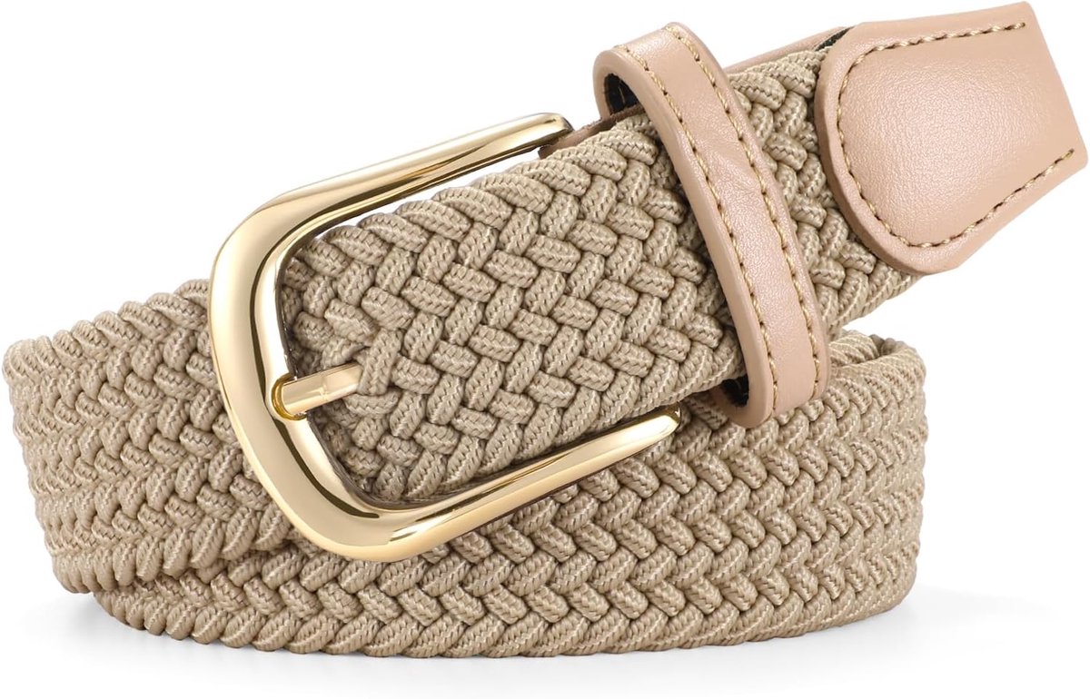 Riem voor dames, gevlochten elastische riem, verstelbare stretchriem