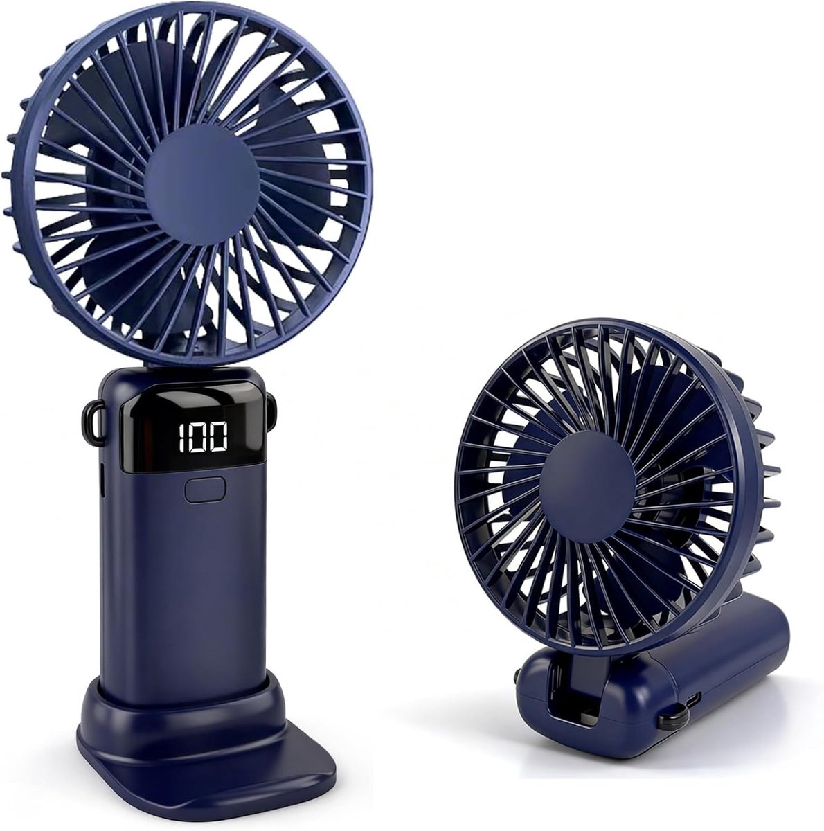 Zakventilator, draagbare mini-ventilator, 5 snelheden, kleine tafelventilator, opvouwbare ventilator met nekkoord, voor kantoor, buiten en reizen