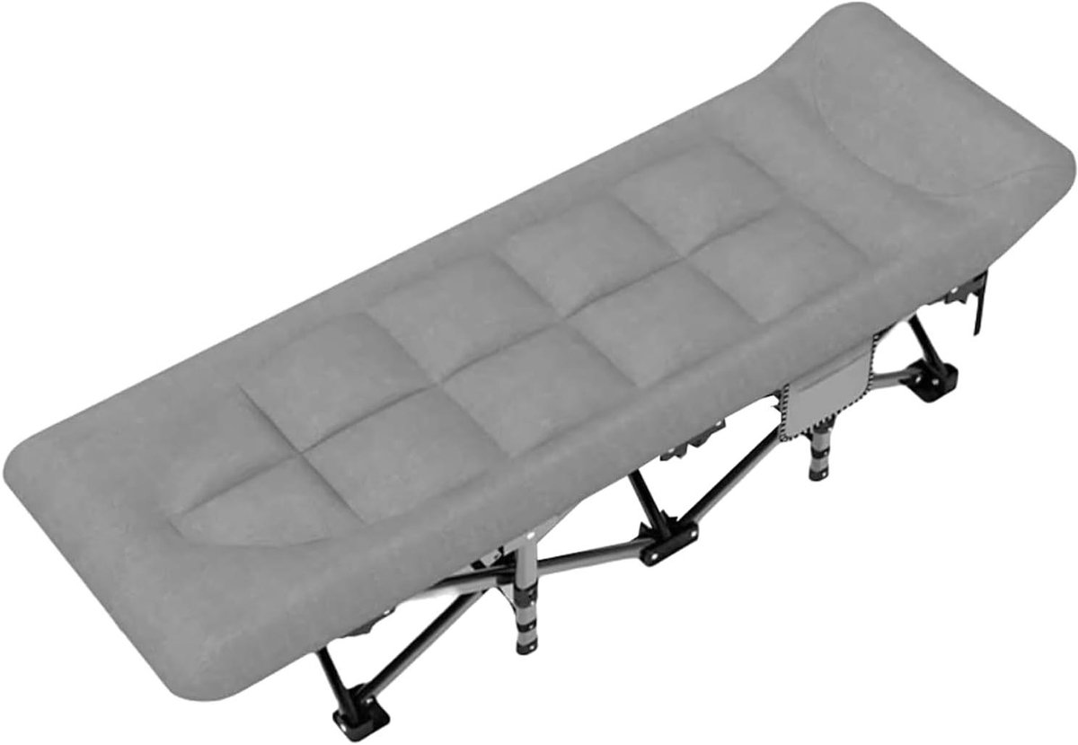 Opvouwbaar Campingbed - Klapbed Ligbed - Buiten Ontspannen - Ergonomisch Ontwerp - 198 x 73 cm - Grijs