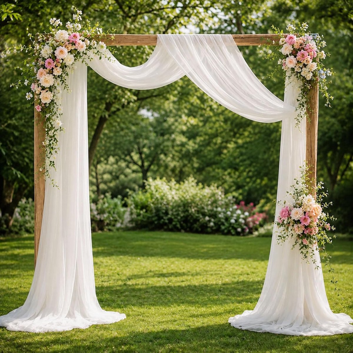 Stof, 12 m x 160 cm, zachte tule stof om te decoreren, witte tule