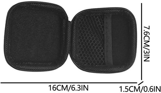 Hoesjes, In-ear Hoofdtelefoonhoes met Netvak, Beschermhoes voor Oordopjes, USB Kabels Sticks en Geheugenkaarten, Opbergdoos voor Bluetooth Oordopjes — afbeelding 5
