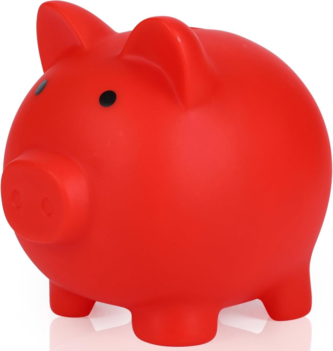 Mini Spaarvarken, Plastic Muntenpot, Onbreekbare Spaarpotten, Schattige Spaarvarkens voor Kinderen, Eerste Spaarpot, Beste Verjaardagscadeaus Woondecoratie (Rood)