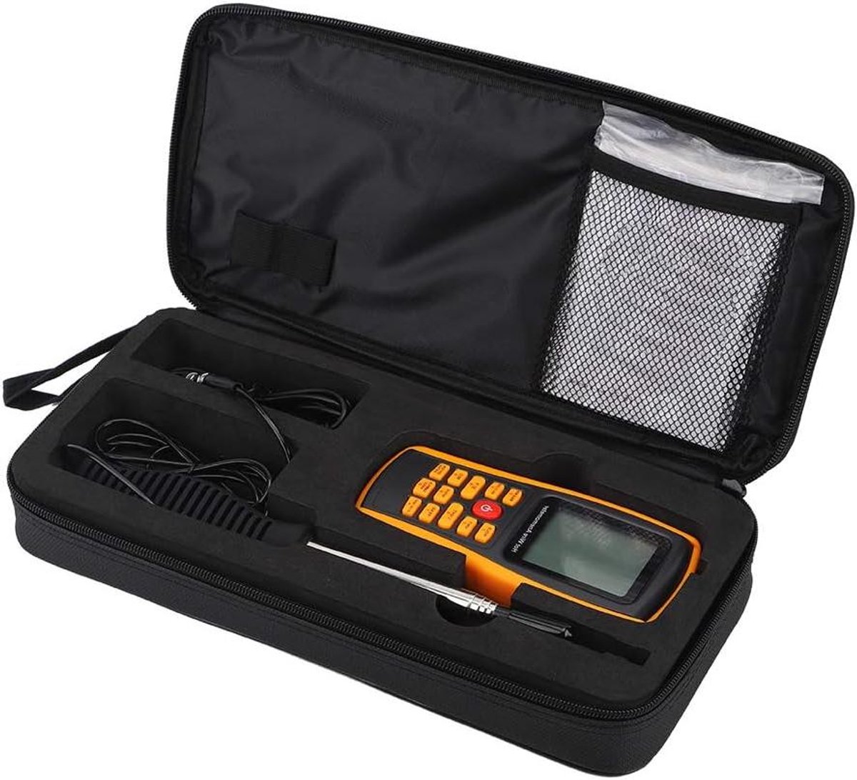 Digitale Windmeter - Anemometer Luchtmeter - Buitenactiviteiten Meten - Met Backlight LCD - 168 x 72 x 37mm - Geel