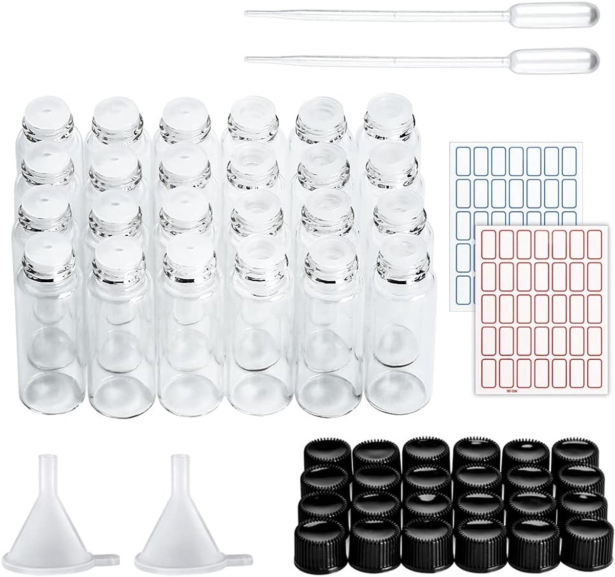 Glazen Fles 5ml, 24 Stks Mini Etherische Olie Flessen, Lege Monster