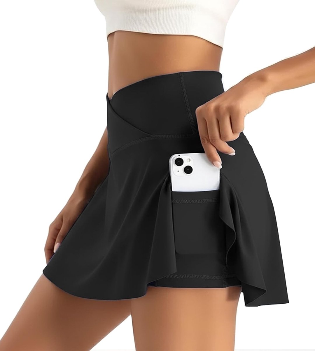 Tennisrok voor dames, crossover rok met broek, sportrok, zomer