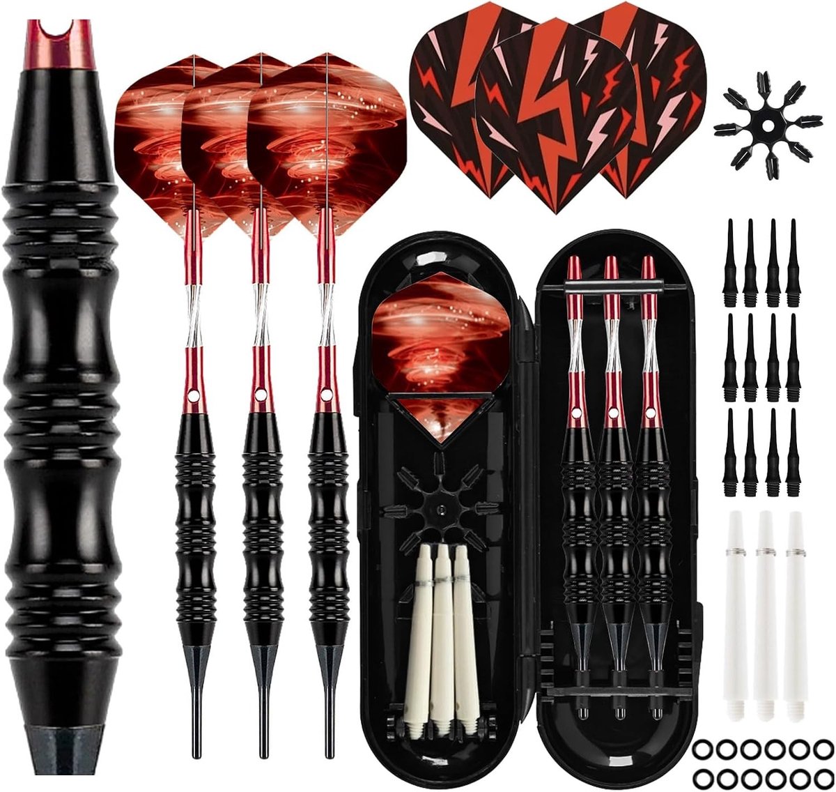Dart Flights 18 g - Professionele dartvliegen - 3 stuks met plastic tips - Ideaal voor elektronische dartborden - ShopVlot