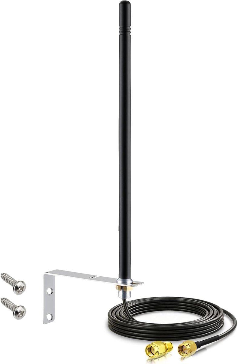 4G LTE Outdoor antenne voor wandmontage, 5 dBi omnidirectionele mobiele antenne met 3 m SMA-kabel, voor outdoor-bewakingscamera's, LTE-routers en IoT-apparaten