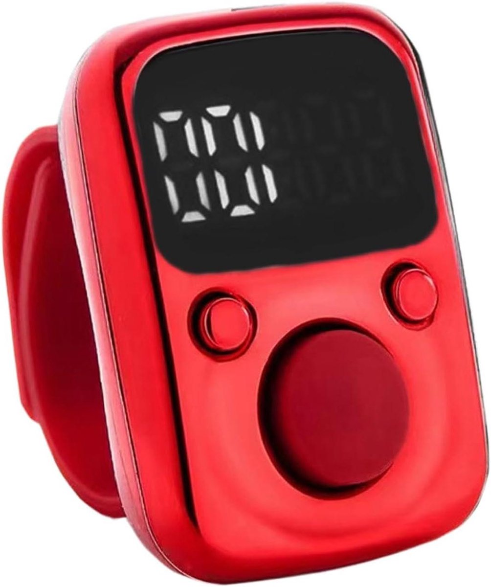 Clickerteller - Digitale teller Vingerklikker - Sportevenementen Tellen - Waterdichte Bescherming - 3.3 x 2.5 cm - Rood
