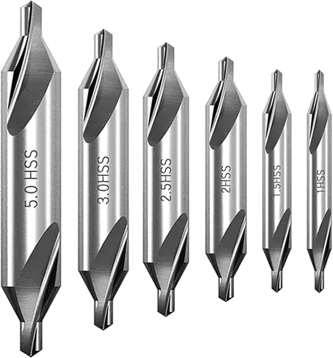 Centreerboor van metaal, 6 stuks, Hss centreerboor, metalen set, 60