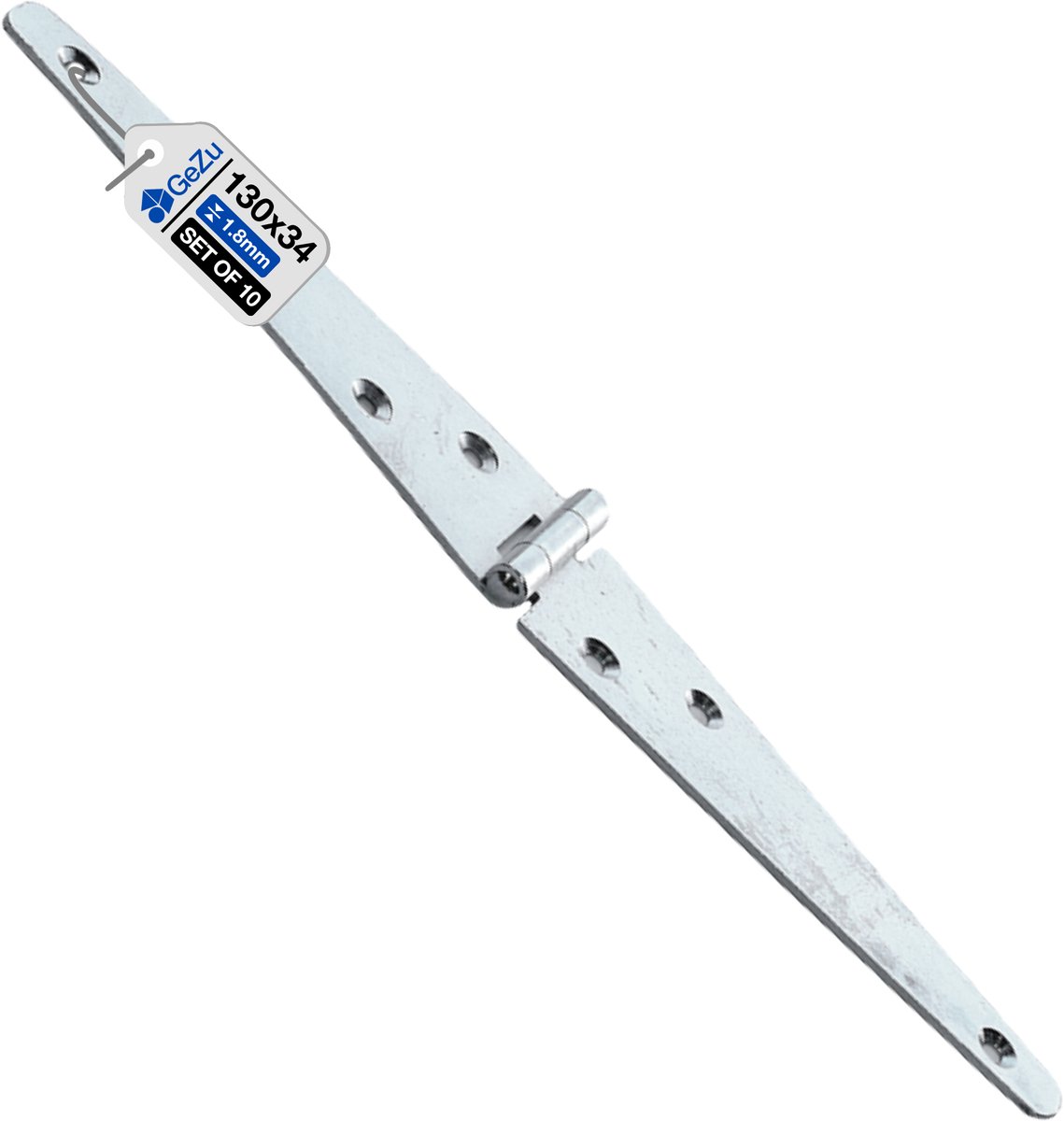 GeZu Impex Riem Scharnieren Gegalvaniseerd Set van 10 130 mm staartscharnier staartheng voor houten poort tuindeur kast