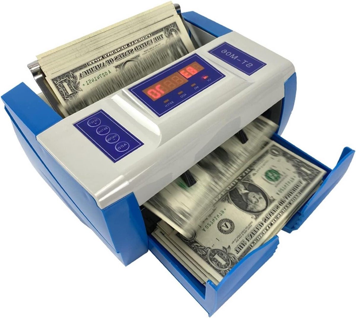 Geld Telmachine - Bankbiljet Teller - Valuta Tellen - Multi-Valuta Detectie - 1-999 Vellen - Zwart