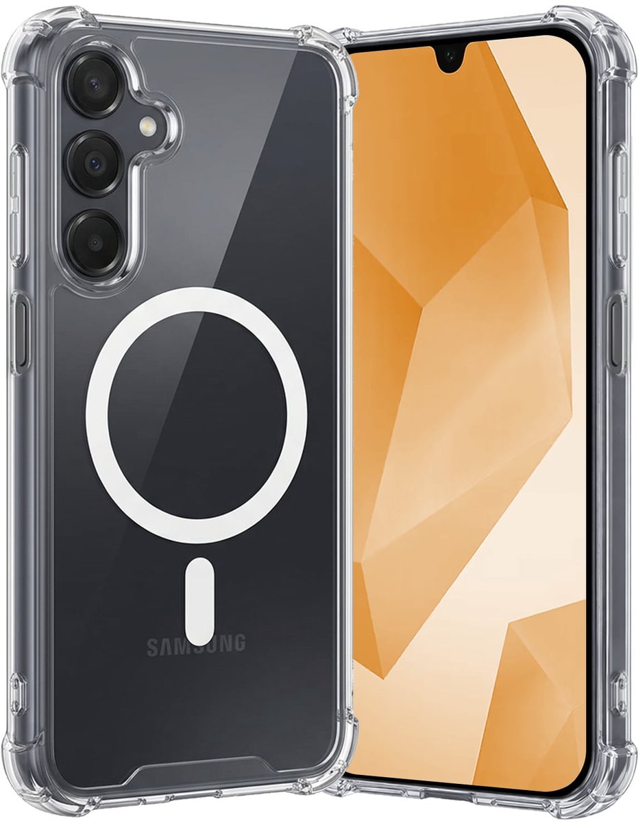 Hoes - Geschikt voor Samsung Galaxy A16 - Magsafe Compatible - Sterk & Shockproof - Back Cover - Shock Proof Case - Telefoon Hoesje Shockproof - Transparant