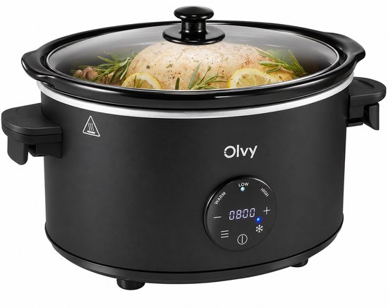Olvy Digitale Slowcooker met Timer - 6 Liter Keramische - support@olvystore.com - €49,99