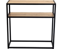 Sidetable - Zwart - Metaal - Eik - 79x29x80 - MY Own Table 001B