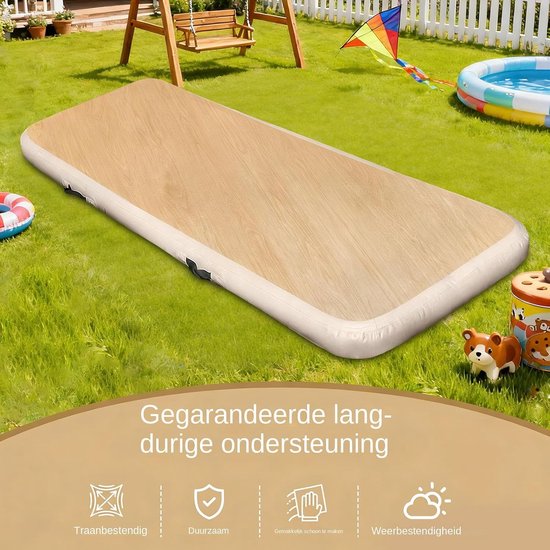 Luchtmatras Camping - Opblaasbaar Matje - Rust en Avontuur - Hoge Sterkte PVC - 200x65x15cm - Houtnerf van Merkloos — afbeelding 3