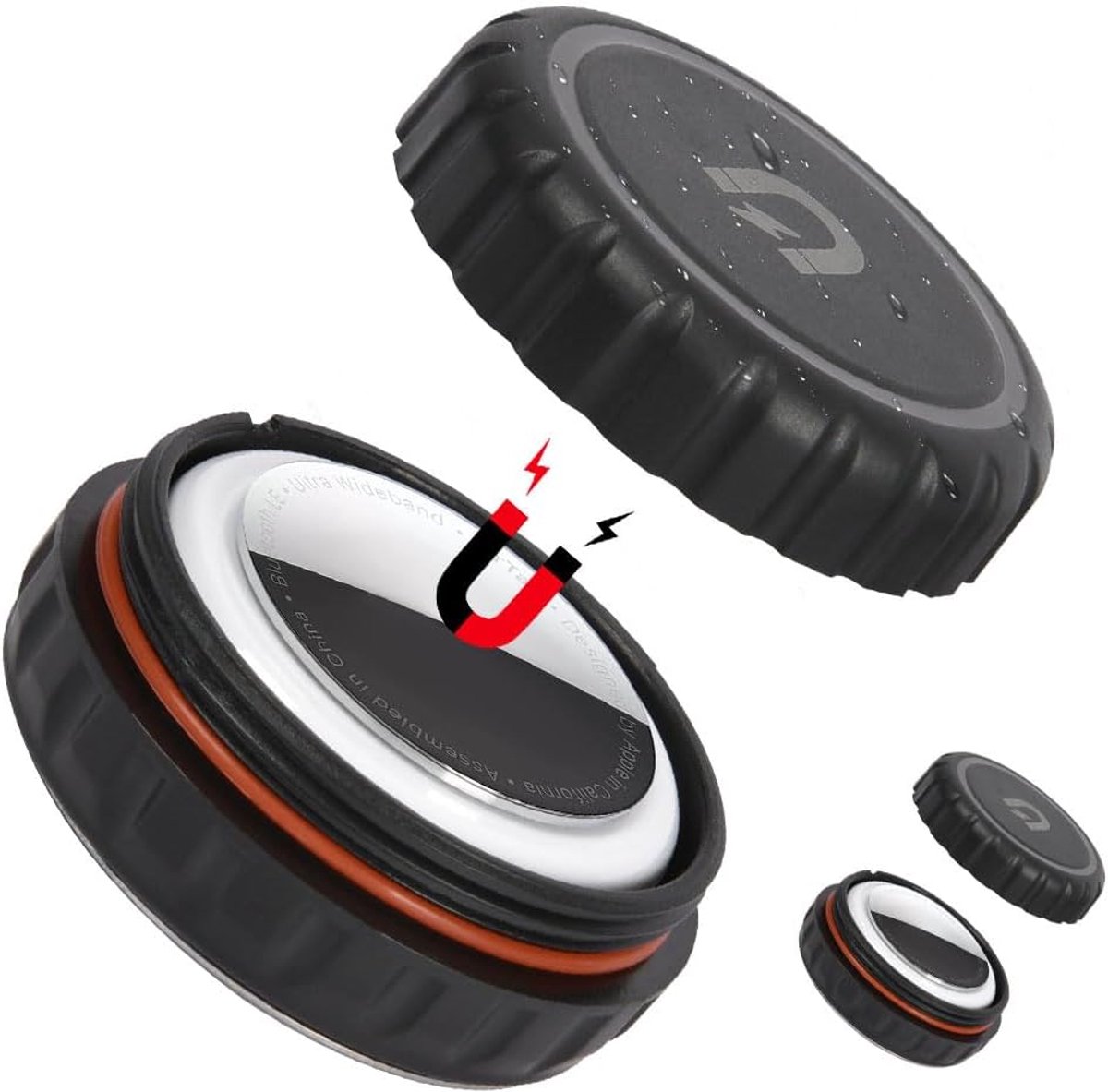 2 stuks Magnetische AirTag-houder, IPX8 waterdichte hoes