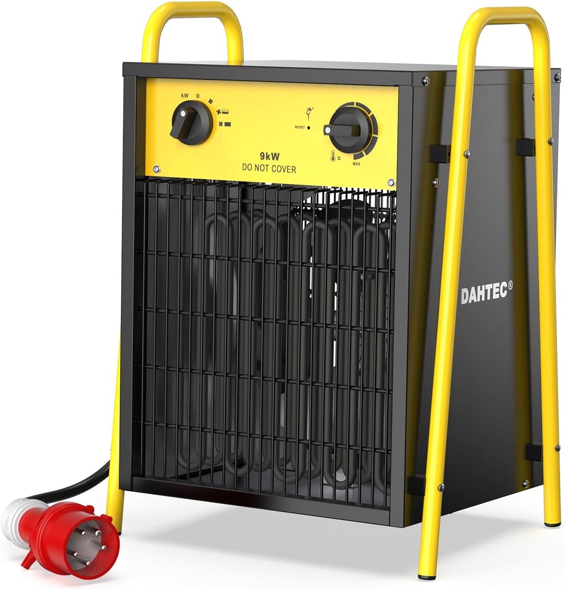 SnelShoppen - 9 kW Verbeterde Elektrische Ventilatorverwarmer - Stalen Behuizing - Draagbare Industriële Kachel met Thermostaat en Oververhittingsbeve
