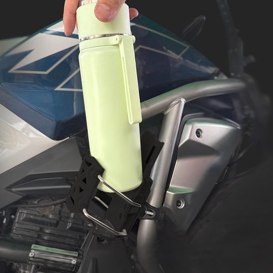 Fleshouder Fiets - Bekerhouder Motor - Drinken Onderweg - Verstelbare Hoek - 32-77mm Diameter - Zwart — afbeelding 2