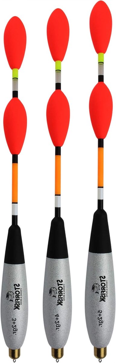 Visdobbers Set - Dobbers Vissen - Baars Vissen - Dubbele Bal Antenne - 19 cm - Neonkleuren