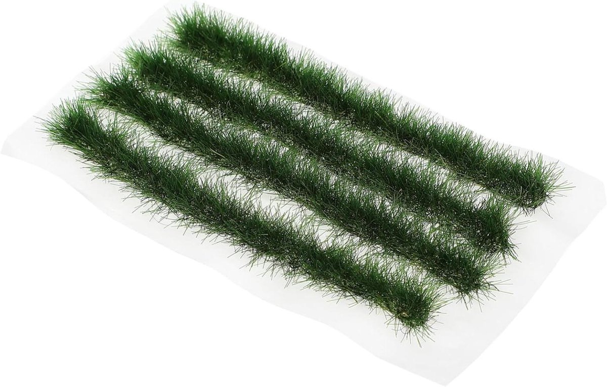 Kunstgras Miniatuur Stroken - Nepgazon Decoratie - Doe-het-zelf Landschap - Realistische Textuur - 9 x 1 x 0.5 cm - Diepgroen