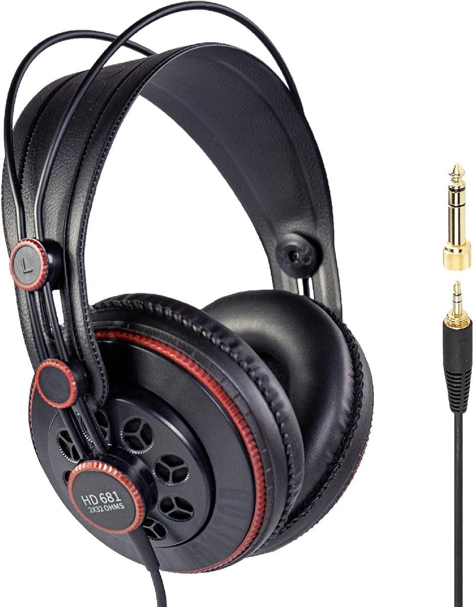 SnelShoppen - Superlux HD681 Hoofdtelefoon, Zwart, Hi-Fi Geluidskwaliteit, Comfortabele Oorkussens, Ideaal voor Muziek, Films en Spellen, Inclusief 3.