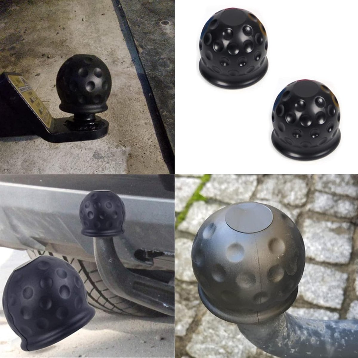 Dailygoods- Trekhaakhoes 8 Stuks - Rubber - Aanhangwagenkoppeling - Corrosiebestendig - Geschikt voor haken tot 50 mm - 62x60 mm - Trekhaakafdekking