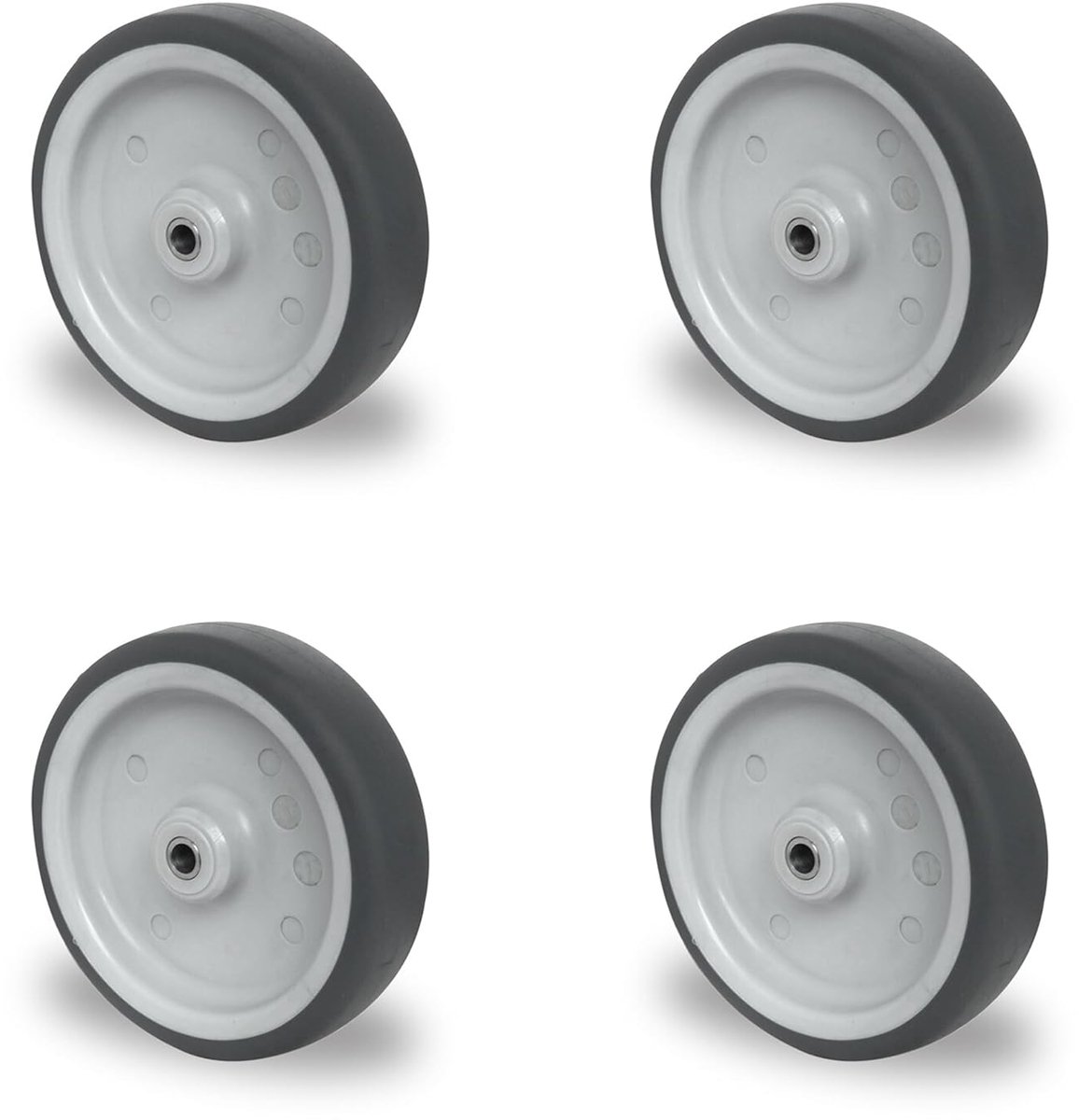 SnelShoppen - Set van 4 Vlak Inbouwwielen met Gewone Lagering, Robuust en Duurzaam, Ideaal voor Transport en Industrie, Laag Geluid, 75 mm, Anthraciet