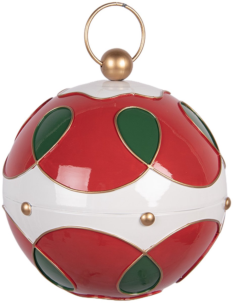Clayre & Eef Kerstdecoratie Beeld Ø 24x27 cm Rood Metaal