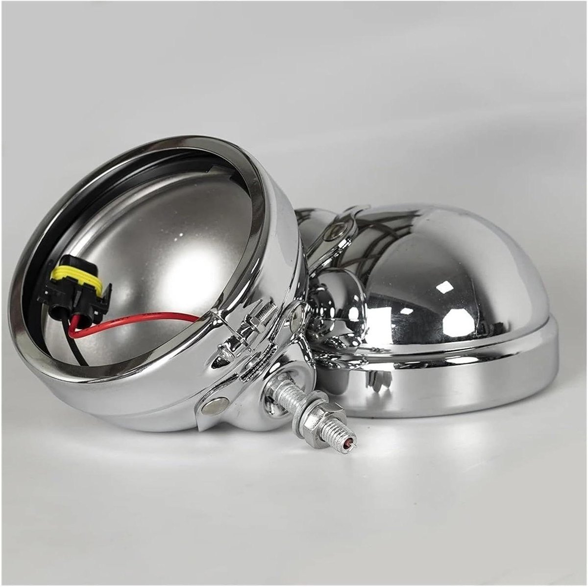 Led Mistlampen - Extra Verlichting Motor - Verbeter Zichtbaarheid - Met Halo Ring - 4.5 Inch - Zilver