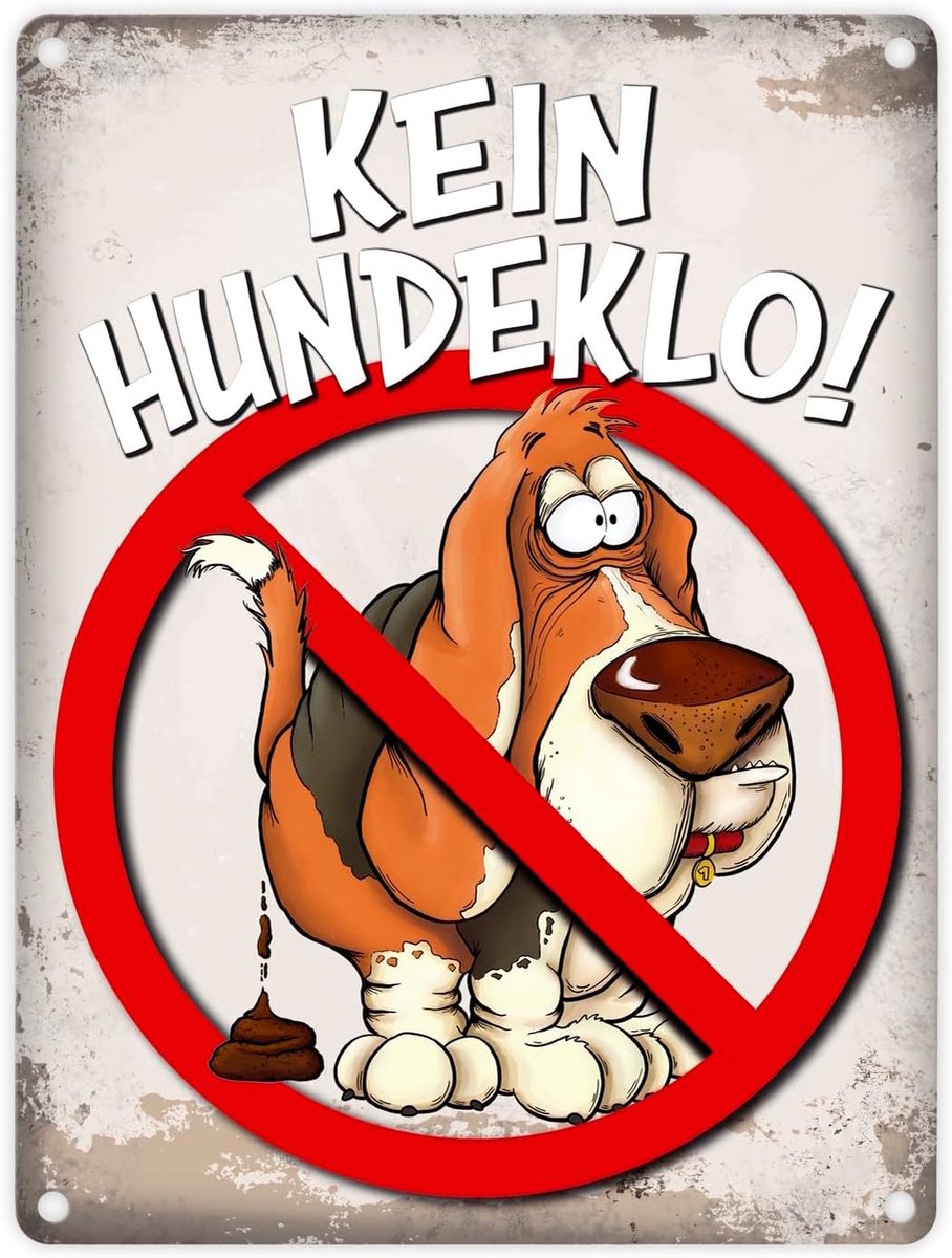 SnelShoppen - Metalen Waarschuwingsbord - No Dog Lo! - Aluminium - 15 x 20 cm - Verticale Plaat - Voor Tuin, Huis, Dierenliefhebbers