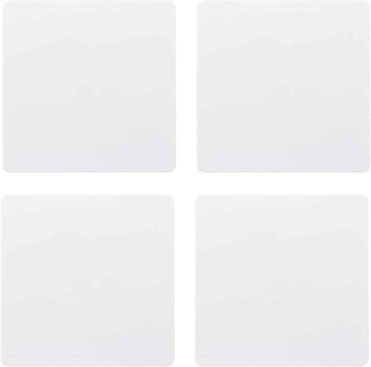 afdekking, wandplaat, kunststof, schroefloos, 10 x 10 cm, 1-voudig, blinde afdekking, elektrische afdekkingen voor ongebruikte stopcontacten of schakelaars, wit, 4 stuks