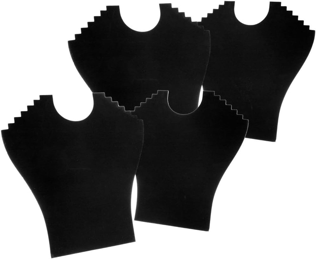 4 stuks zwart gevlochten china juwelen knikken scoop discpplay houder stand boord