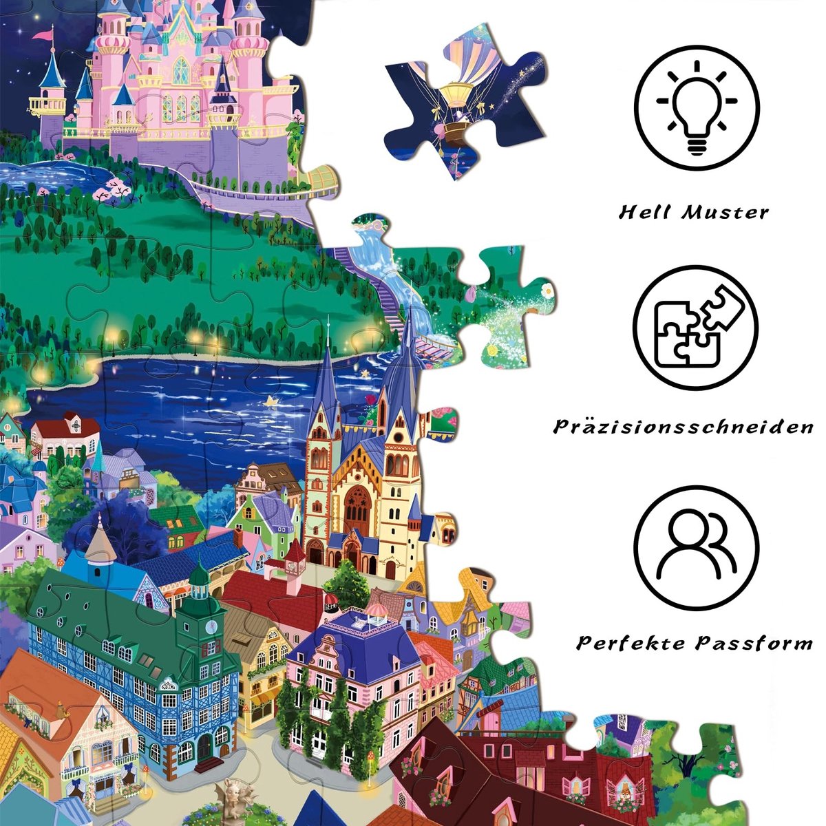 Omgoods - Puzzel van 1000 Stukken - Koninkrijksnacht Thema - Voor Volwassenen