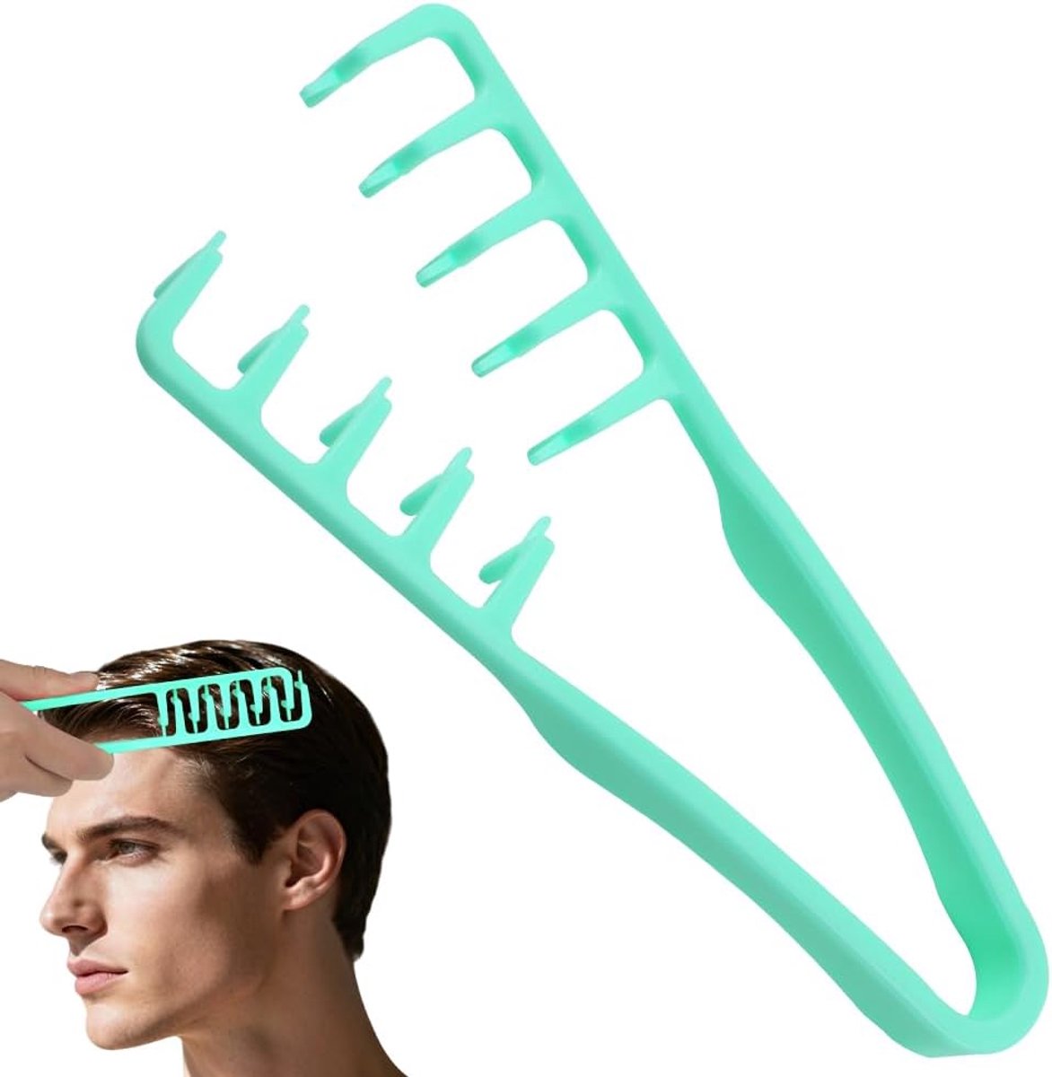 Breedtand Stylingkam, Wortelvolume Gereedschap, Fluffy Stylingkammen Haaraccessoires voor Volume en Styling Accessoire Naad Bedekken Pony Kappersgereedschap (Groen)