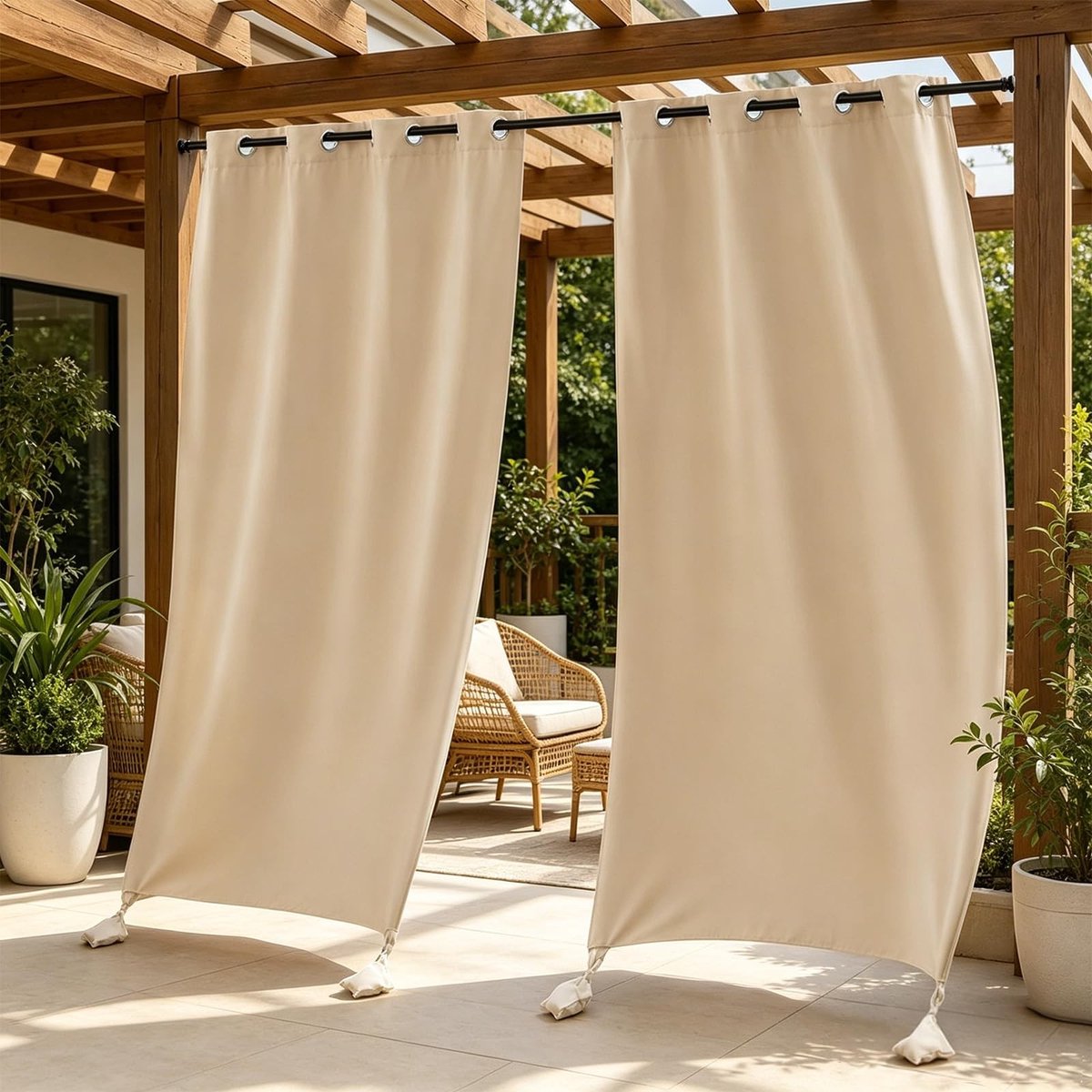 Omgoods - Weerbestendige Buiten Gordijnen - Set van 2, 243x132 cm