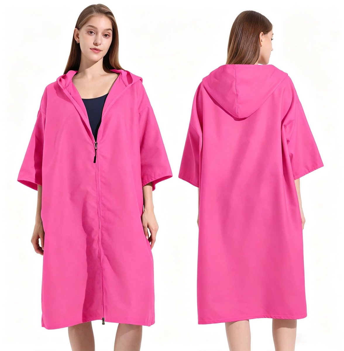 Omgoods - Poncho Handdoek met Rits, Sneldrogend Microfiber voor Volwassenen