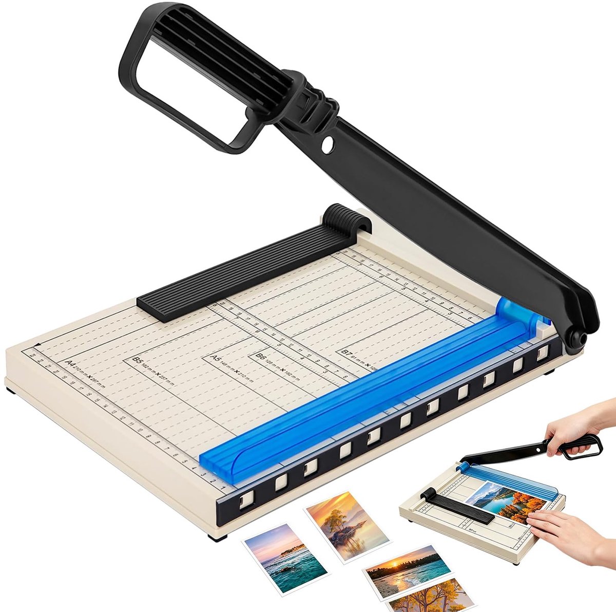 Omgoods - Papiersnijder A4 met Veiligheidsbescherming - Snijmachine voor Papier en Foto's