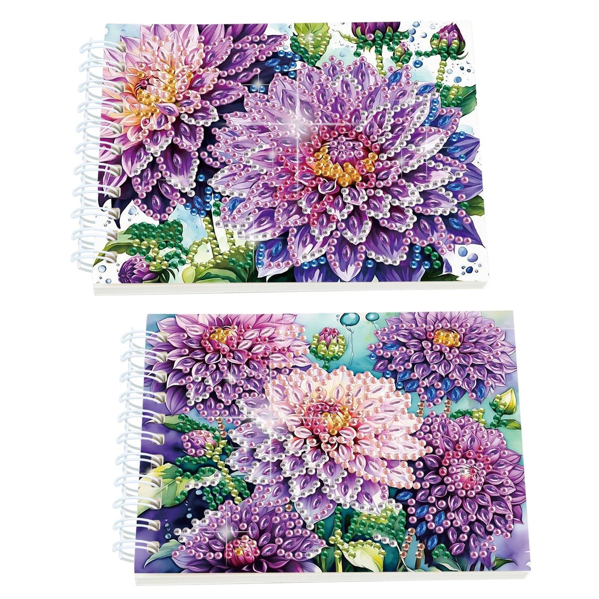 Omgoods - Set van 2 Notitieboekjes met Spiraal - Bloemen Design voor Creatieve Notities
