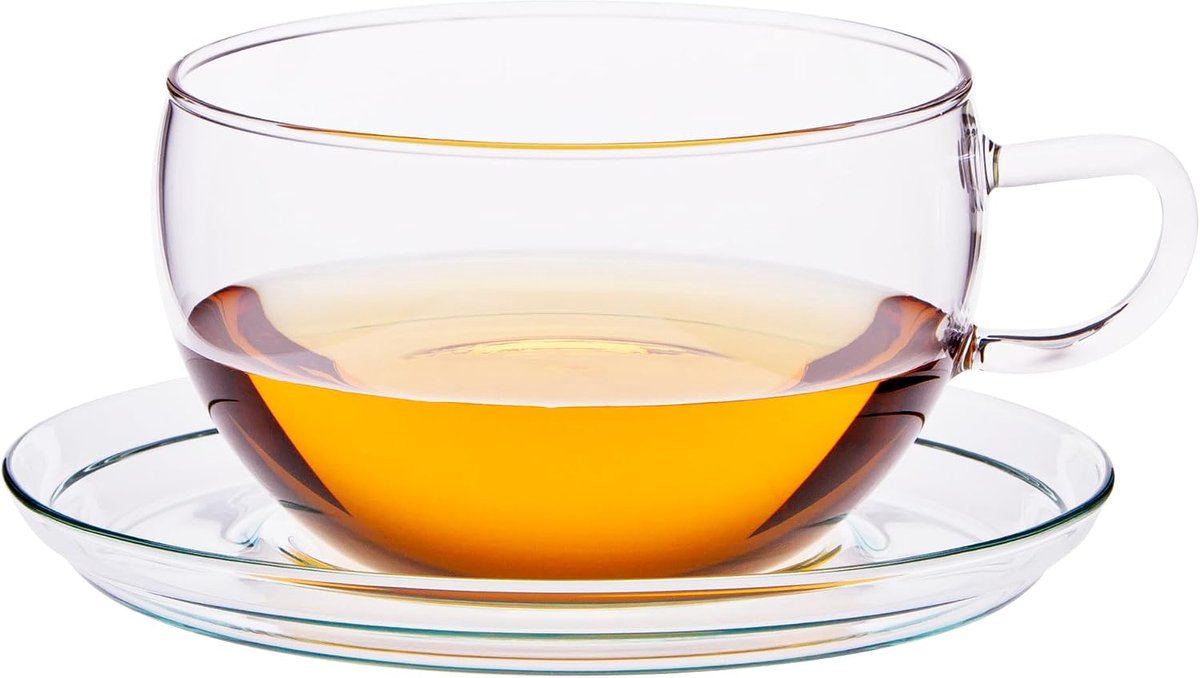Jena Jumbo Theemok van borosilicaatglas met glazen schotel (0 4 liter) 1 stuk (1 stuk)