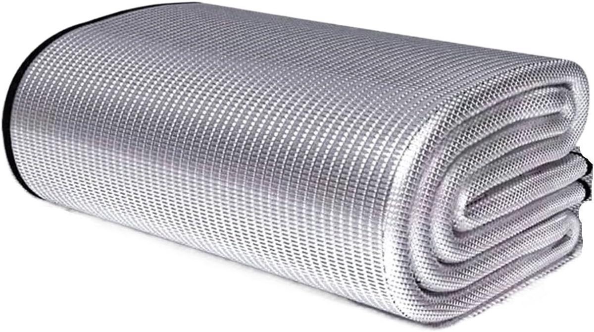 Kampeermat Aluminium - Picknickmat Vochtwerend - Buitenactiviteiten - Dubbelzijdig Folie - 100x200cm - Zilver
