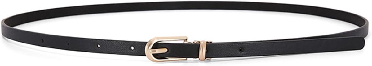 Vrouwen Leren Riem voor Jurken Slanke Taille Riem met Metalen Gesp voor Jeans Jurk Broeken （black）