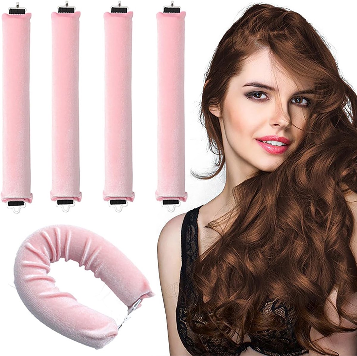 Krulspelden, 's nachts heatless krulband voor alle haartypes, krullen zonder hitte voor lang haar