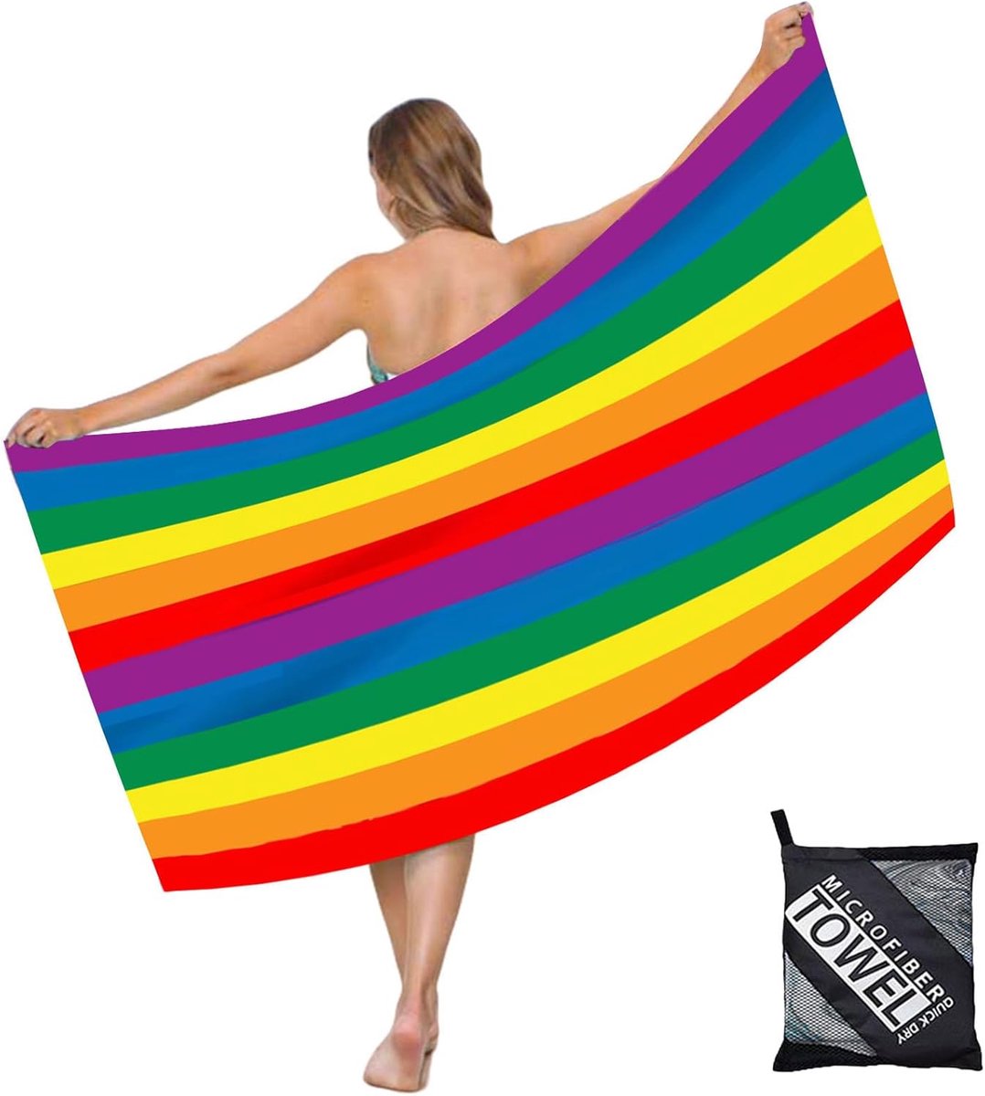 Strandlaken (Regenboog 160 x 90cm)
